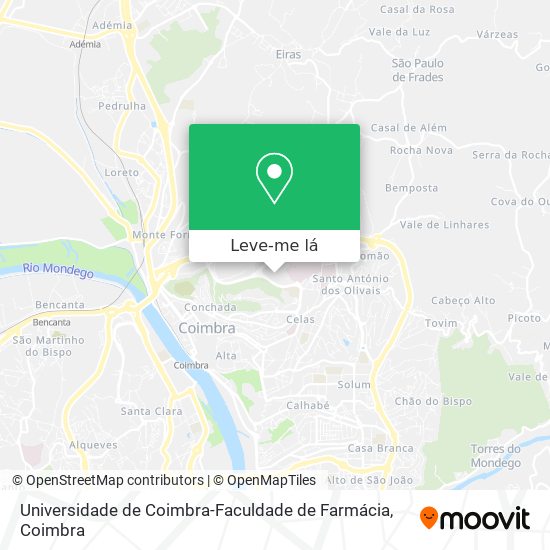 Universidade de Coimbra-Faculdade de Farmácia mapa