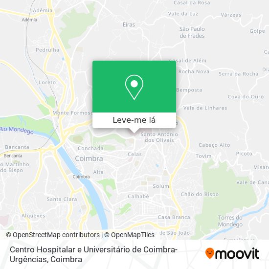 Centro Hospitalar e Universitário de Coimbra-Urgências mapa