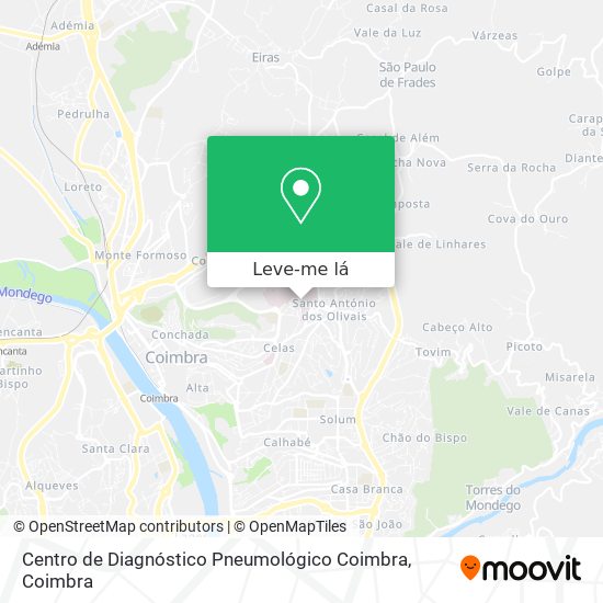 Centro de Diagnóstico Pneumológico Coimbra mapa