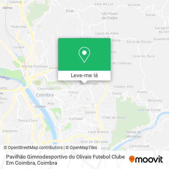 Pavilhão Gimnodesportivo do Olivais Futebol Clube Em Coimbra mapa