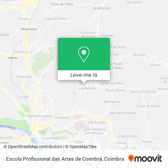 Escola Profissional das Artes de Coimbra mapa
