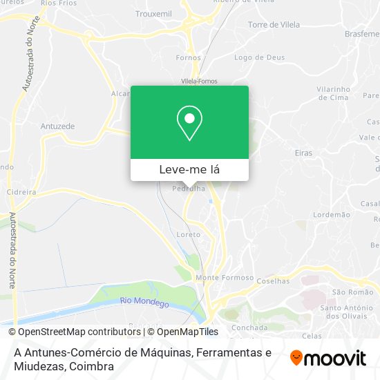 A Antunes-Comércio de Máquinas, Ferramentas e Miudezas mapa