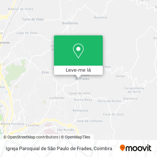 Igreja Paroquial de São Paulo de Frades mapa