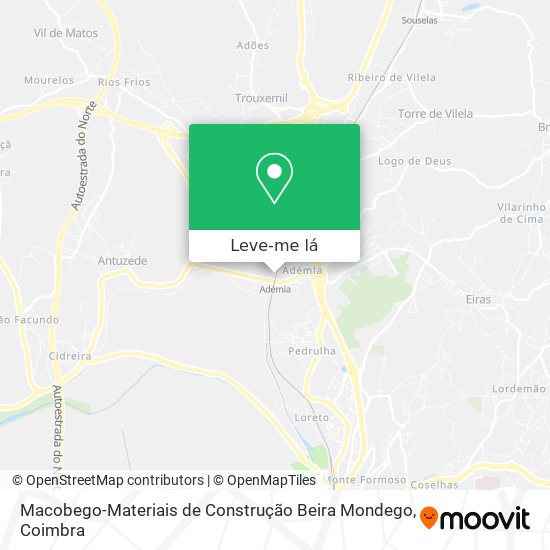 Macobego-Materiais de Construção Beira Mondego mapa