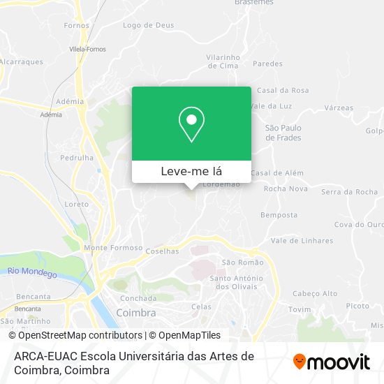 ARCA-EUAC Escola Universitária das Artes de Coimbra mapa