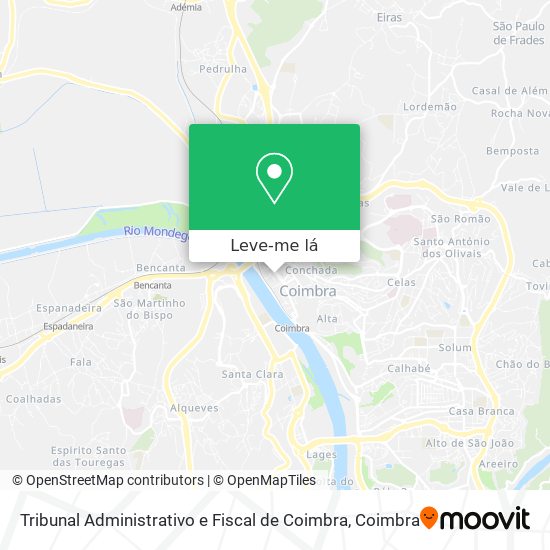 Tribunal Administrativo e Fiscal de Coimbra mapa
