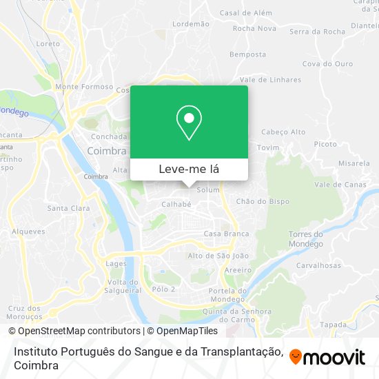 Instituto Português do Sangue e da Transplantação mapa