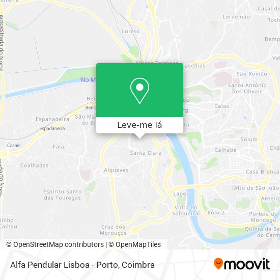 Alfa Pendular Lisboa - Porto mapa