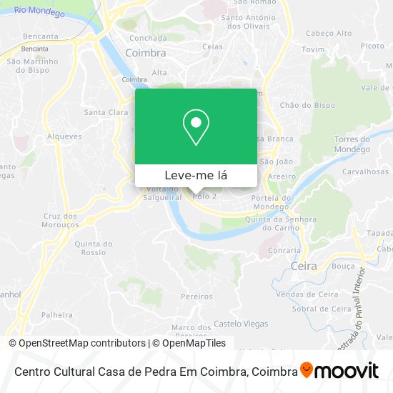 Centro Cultural Casa de Pedra Em Coimbra mapa