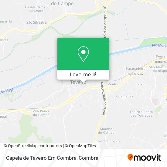 Capela de Taveiro Em Coimbra mapa