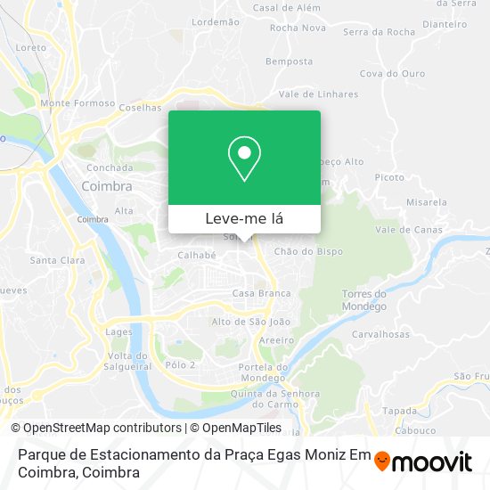 Parque de Estacionamento da Praça Egas Moniz Em Coimbra mapa