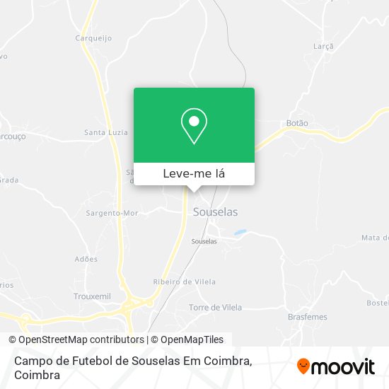 Campo de Futebol de Souselas Em Coimbra mapa