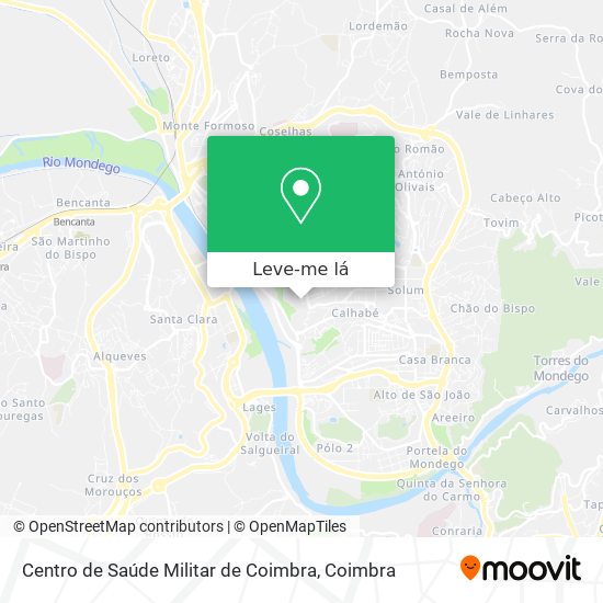 Centro de Saúde Militar de Coimbra mapa