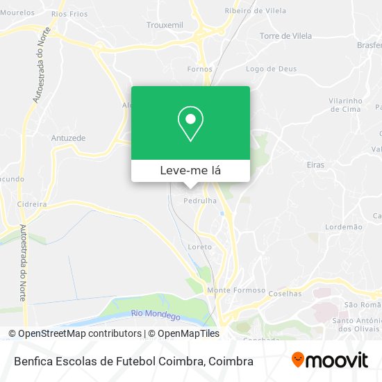 Benfica Escolas de Futebol Coimbra mapa