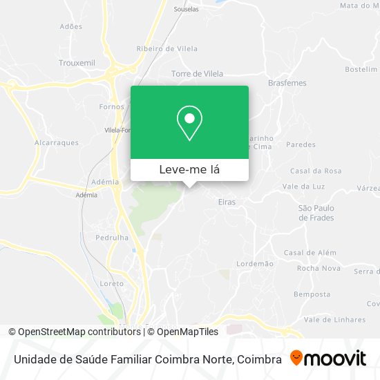 Unidade de Saúde Familiar Coimbra Norte mapa