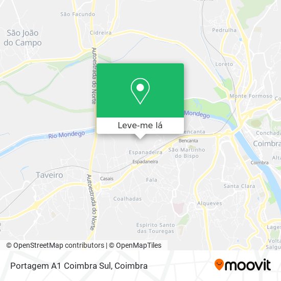 Portagem A1 Coimbra Sul mapa