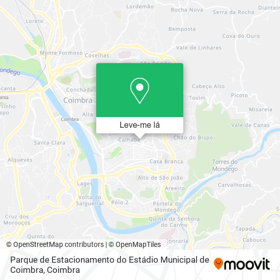 Parque de Estacionamento do Estádio Municipal de Coimbra mapa