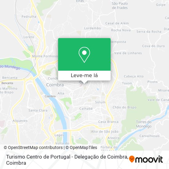Turismo Centro de Portugal - Delegação de Coimbra mapa