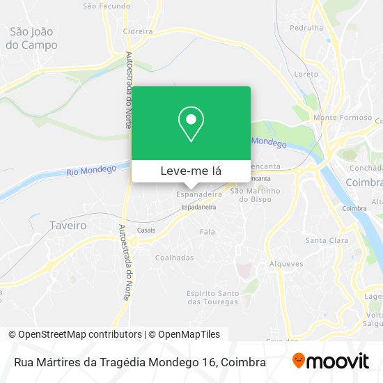 Rua Mártires da Tragédia Mondego 16 mapa