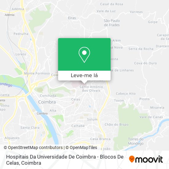 Hospitais Da Universidade De Coimbra - Blocos De Celas mapa