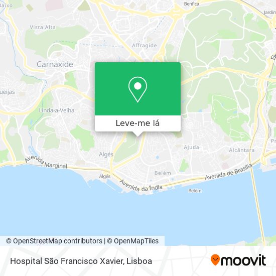 Hospital São Francisco Xavier mapa