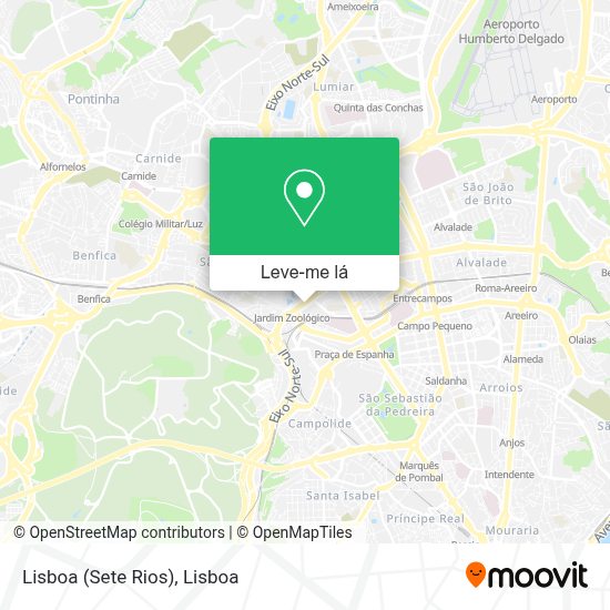 Como chegar a Lisboa (Sete Rios) através de Autocarro, Metro ou Comboio?
