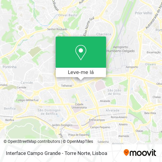Interface Campo Grande - Torre Norte mapa