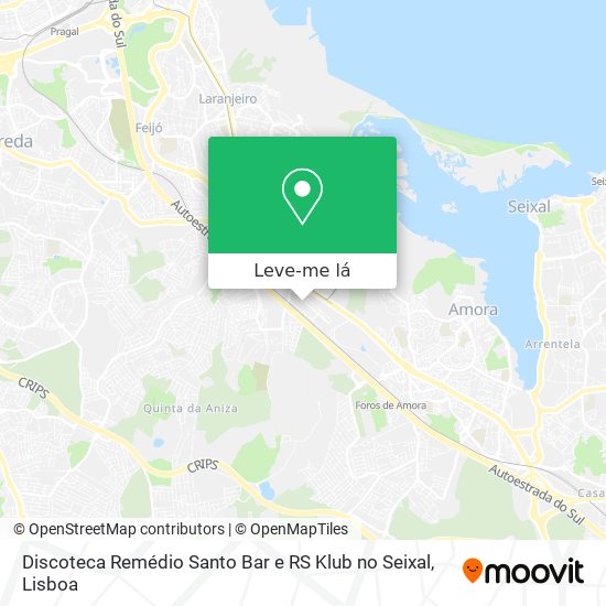 Discoteca Remédio Santo Bar e RS Klub no Seixal mapa