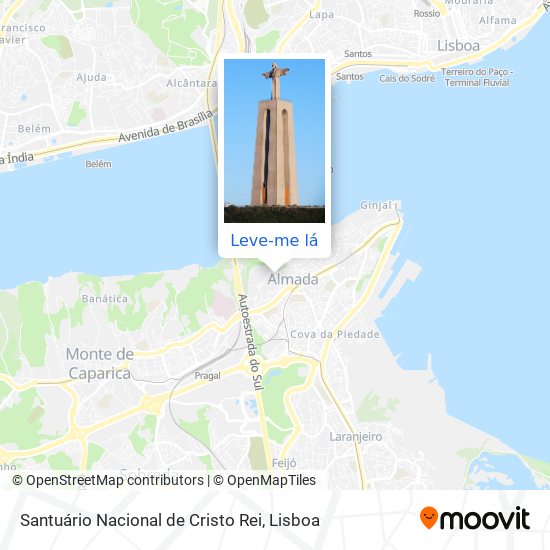 Santuário Nacional de Cristo Rei mapa