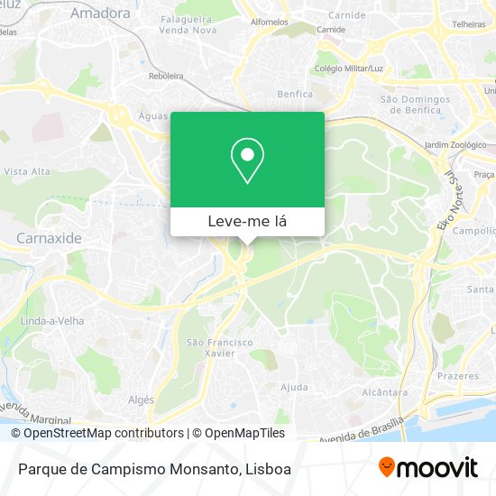 Parque de Campismo Monsanto mapa