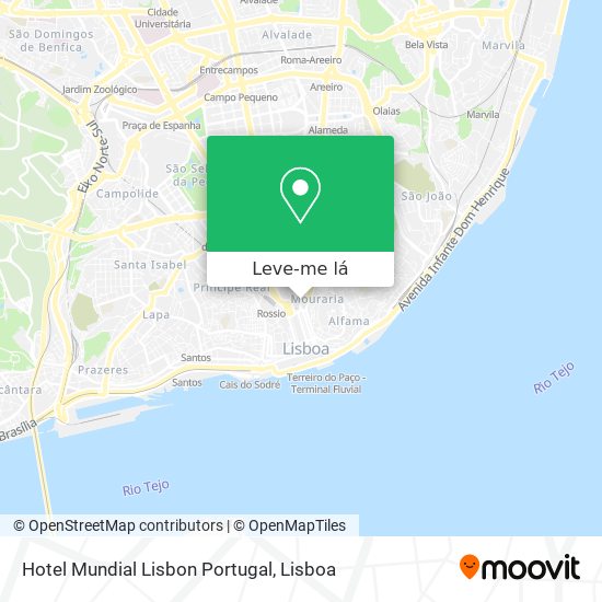 Hotel Mundial Lisbon Portugal mapa