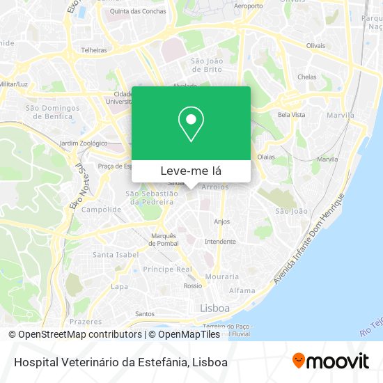 Hospital Veterinário da Estefânia mapa