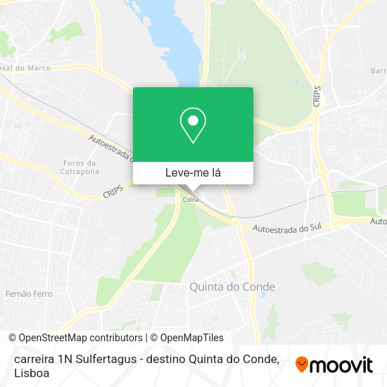 Como chegar a carreira 1N Sulfertagus destino Quinta do Conde em