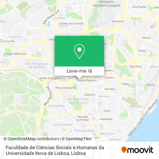 Faculdade de Ciências Sociais e Humanas da Universidade Nova de Lisboa mapa
