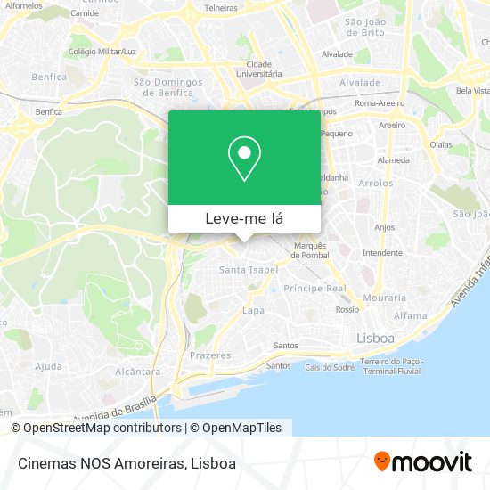 Cinemas NOS Amoreiras mapa