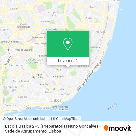 Escola Básica 2+3 (Preparatória) Nuno Gonçalves - Sede de Agrupamento mapa