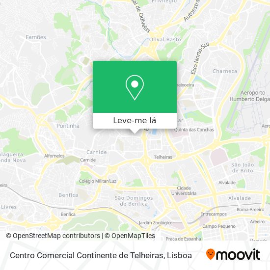 Centro Comercial Continente de Telheiras mapa