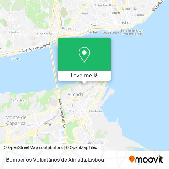 Bombeiros Voluntários de Almada mapa