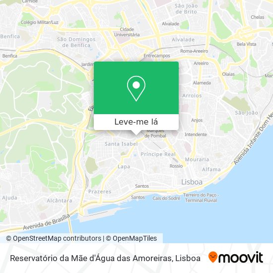 Reservatório da Mãe d'Água das Amoreiras mapa