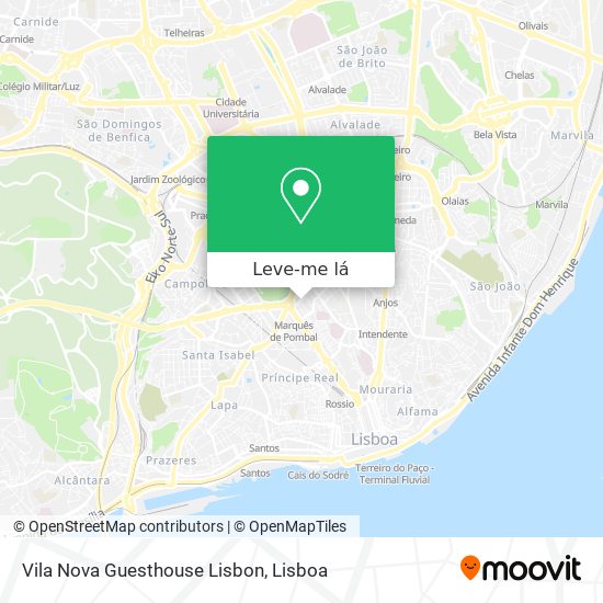 Vila Nova Guesthouse Lisbon mapa