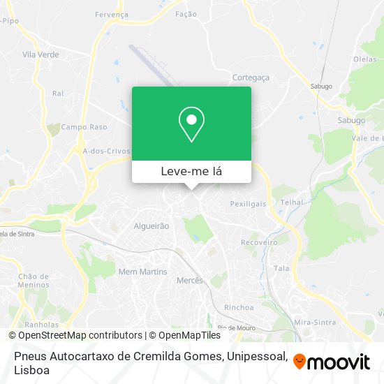 Pneus Autocartaxo de Cremilda Gomes, Unipessoal mapa