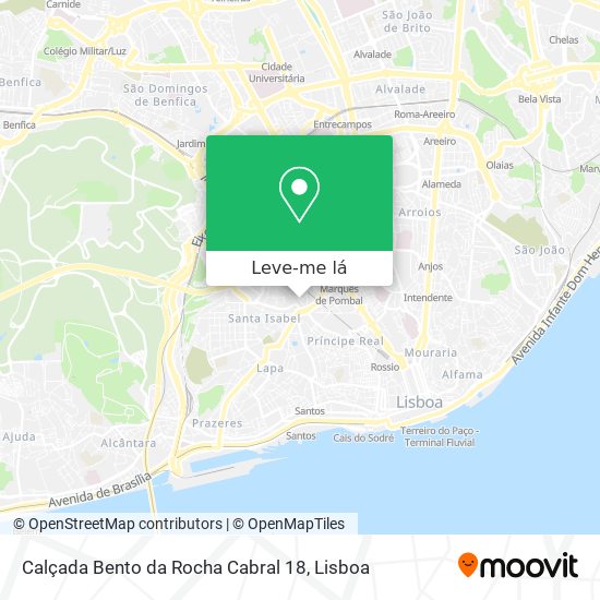 Calçada Bento da Rocha Cabral 18 mapa