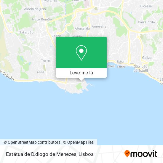 Estátua de D.diogo de Menezes mapa