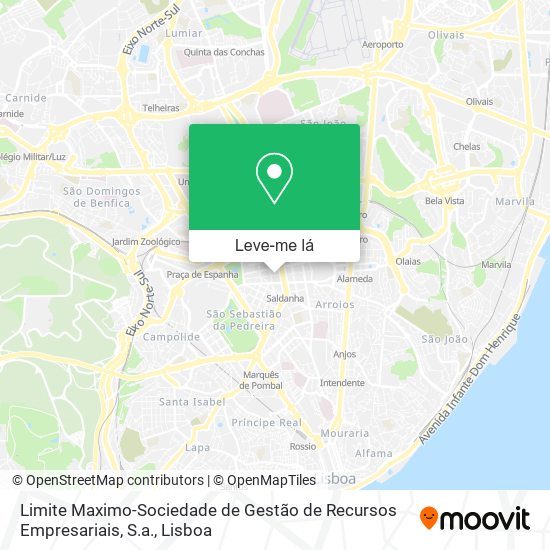 Limite Maximo-Sociedade de Gestão de Recursos Empresariais, S.a. mapa