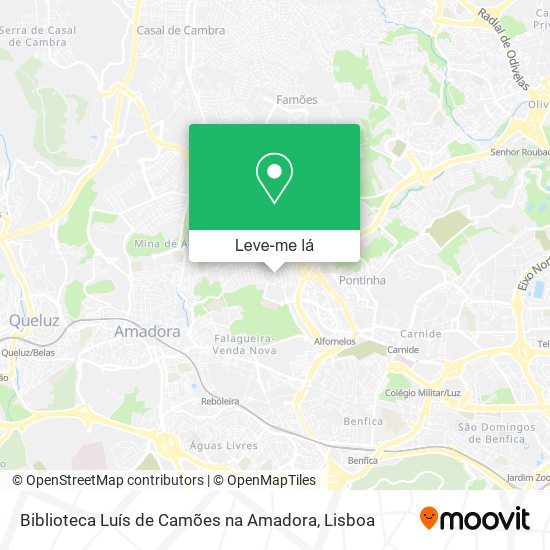 Biblioteca Luís de Camões na Amadora mapa