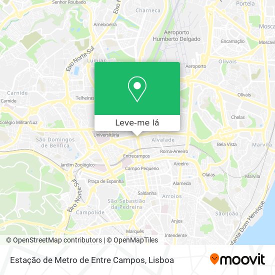 Estação de Metro de Entre Campos mapa