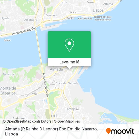 Almada (R Rainha D Leonor) Esc Emidio Navarro mapa