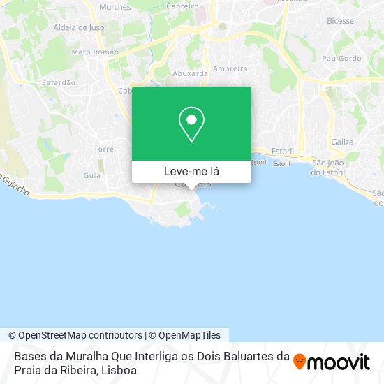 Bases da Muralha Que Interliga os Dois Baluartes da Praia da Ribeira mapa