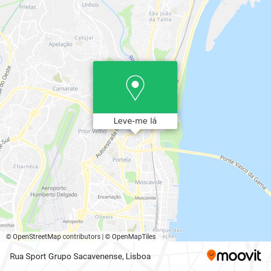 Rua Sport Grupo Sacavenense mapa