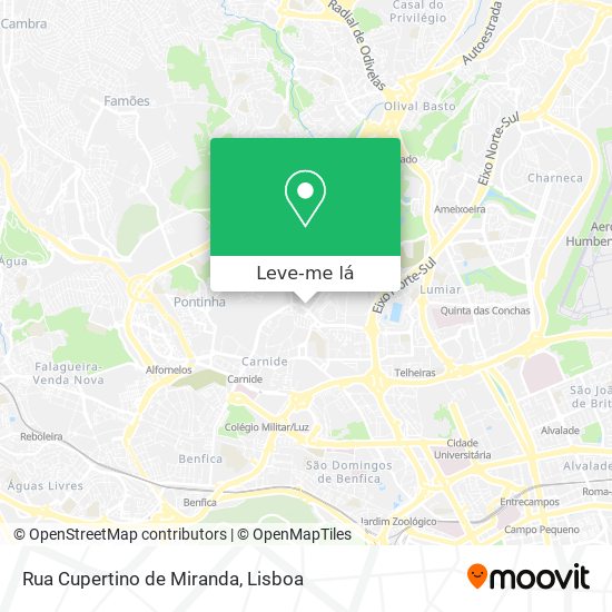 Rua Cupertino de Miranda mapa